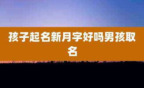 孩子起名新月字好吗男孩取名