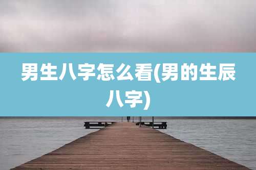 男生八字怎么看(男的生辰八字)