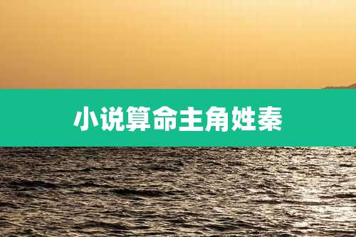 小说算命主角姓秦