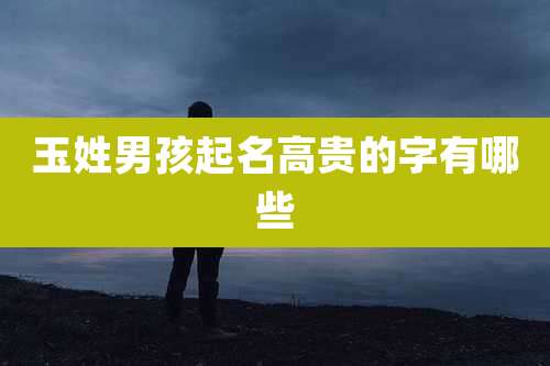 玉姓男孩起名高贵的字有哪些