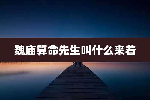 魏庙算命先生叫什么来着