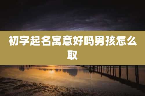 初字起名寓意好吗男孩怎么取