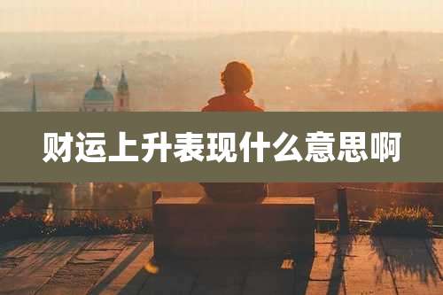 财运上升表现什么意思啊