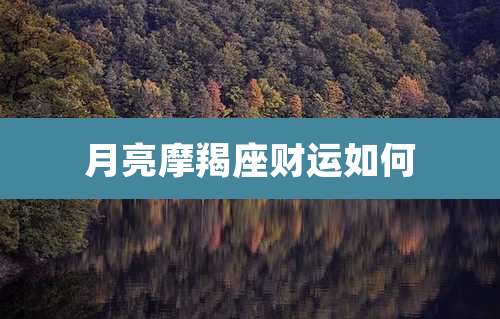 月亮摩羯座财运如何