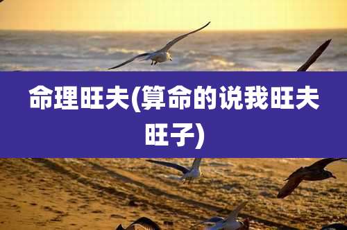 命理旺夫(算命的说我旺夫旺子)