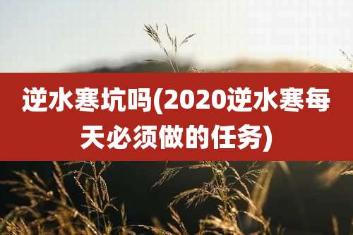 逆水寒坑吗(2020逆水寒每天必须做的任务)