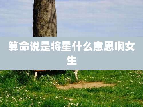 算命说是将星什么意思啊女生