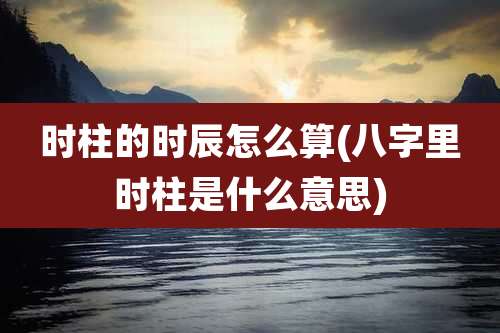 时柱的时辰怎么算(八字里时柱是什么意思)