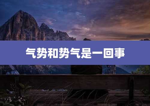 气势和势气是一回事