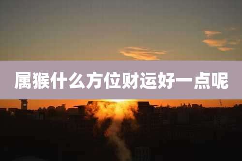 属猴什么方位财运好一点呢