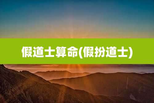 假道士算命(假扮道士)