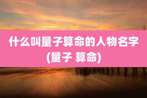 什么叫量子算命的人物名字(量子 算命)