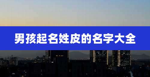 男孩起名姓皮的名字大全