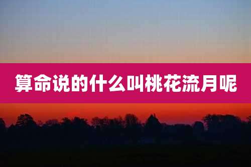 算命说的什么叫桃花流月呢