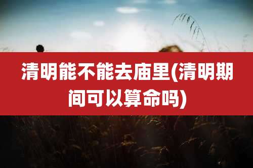 清明能不能去庙里(清明期间可以算命吗)