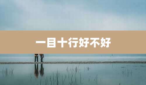 一目十行好不好