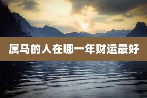 属马的人在哪一年财运最好