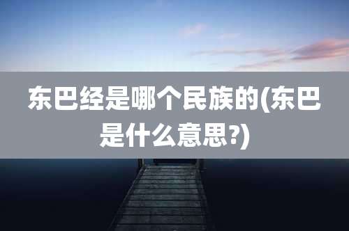 东巴经是哪个民族的(东巴是什么意思?)