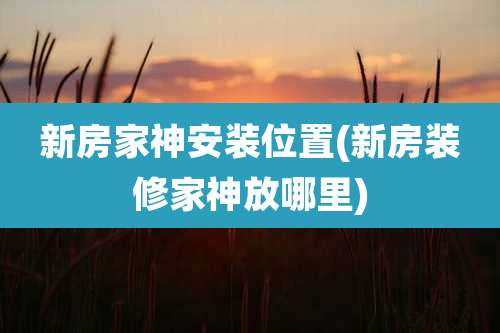 新房家神安装位置(新房装修家神放哪里)
