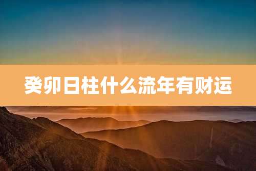 癸卯日柱什么流年有财运