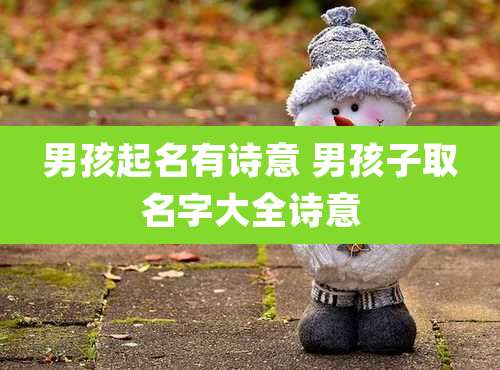 男孩起名有诗意 男孩子取名字大全诗意