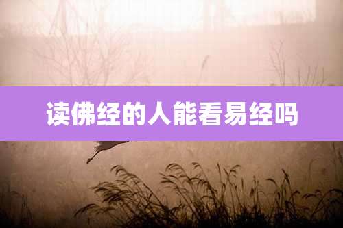 读佛经的人能看易经吗