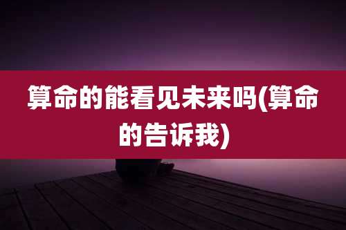 算命的能看见未来吗(算命的告诉我)