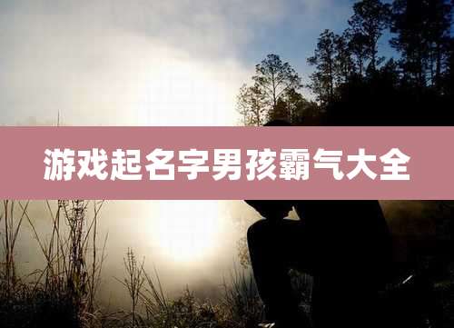 游戏起名字男孩霸气大全