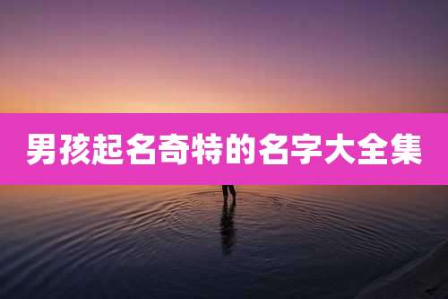 男孩起名奇特的名字大全集