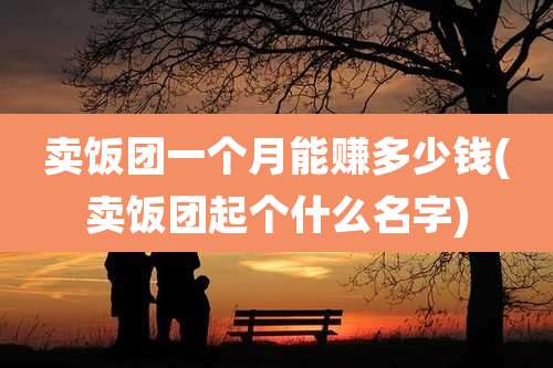 卖饭团一个月能赚多少钱(卖饭团起个什么名字)