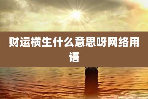 财运横生什么意思呀网络用语