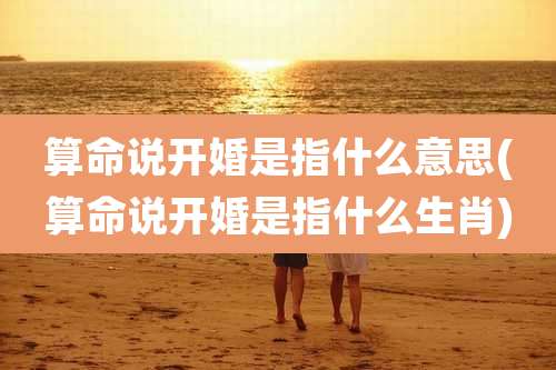 算命说开婚是指什么意思(算命说开婚是指什么生肖)