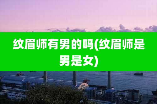 纹眉师有男的吗(纹眉师是男是女)