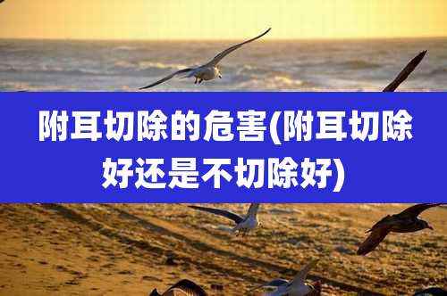 附耳切除的危害(附耳切除好还是不切除好)