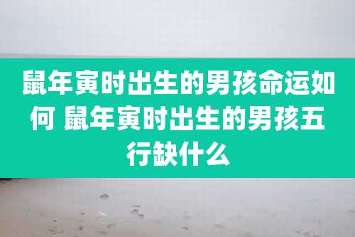 鼠年寅时出生的男孩命运如何 鼠年寅时出生的男孩五行缺什么