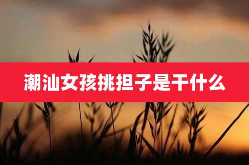 潮汕女孩挑担子是干什么