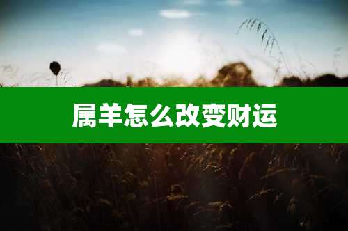 属羊怎么改变财运