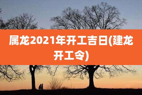 属龙2021年开工吉日(建龙开工令)