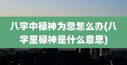 八字中禄神为忌怎么办(八字里禄神是什么意思)