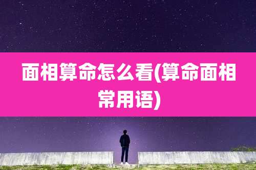 面相算命怎么看(算命面相常用语)