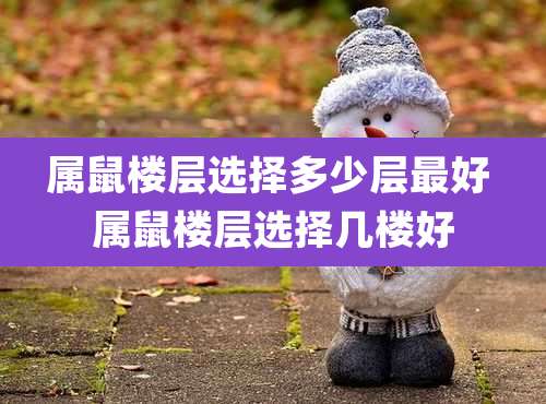 属鼠楼层选择多少层最好 属鼠楼层选择几楼好