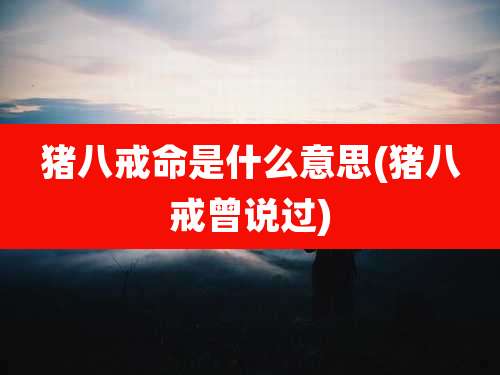 猪八戒命是什么意思(猪八戒曾说过)