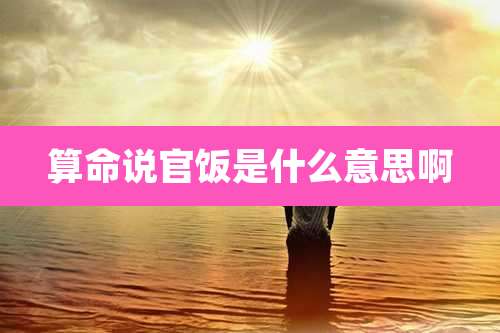 算命说官饭是什么意思啊