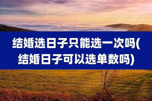 结婚选日子只能选一次吗(结婚日子可以选单数吗)