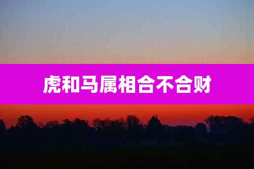 虎和马属相合不合财