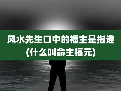 风水先生口中的福主是指谁(什么叫命主福元)