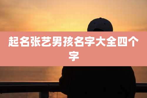 起名张艺男孩名字大全四个字