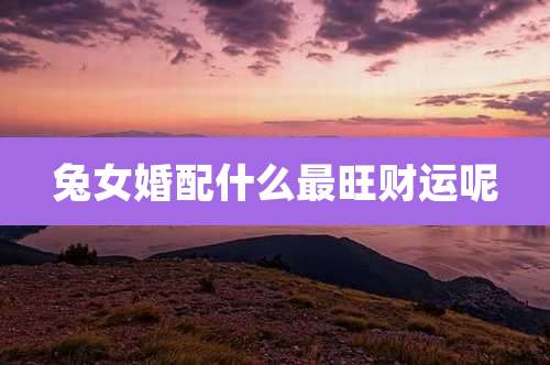 兔女婚配什么最旺财运呢