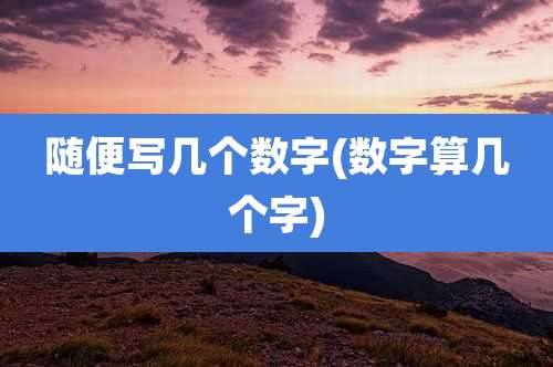 随便写几个数字(数字算几个字)