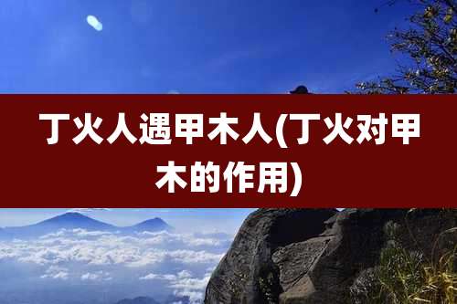 丁火人遇甲木人(丁火对甲木的作用)